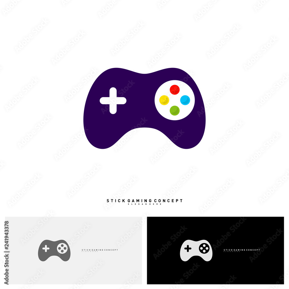 Joystick Game Logo Concept Template Design Vector. Game Planet logo Symbol - Vector Joystick Game Logo Concept Template Design Vector. Game Planet logo Symbol - Vector