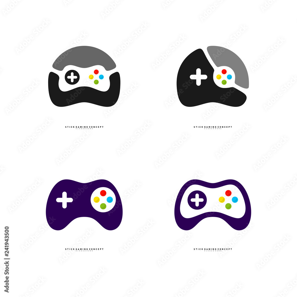 Fototapeta premium Joystick Game Logo Concept Template Design Vector. Game Planet logo Symbol - Vector