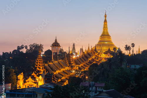 The Shwedagon Pagoda one of the most famous pagodas in the world the main attraction of Yangon. Myanmar   s capital city. Shwedagon referred in Myanmar as The crown of Burma
