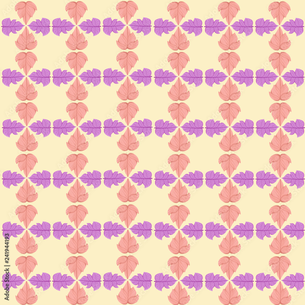 Box-shaped leaf pattern for wallpaper and clothes Box-shaped leaf pattern for wallpaper and clothes