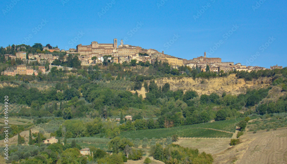View of Montepulciano town in Italy