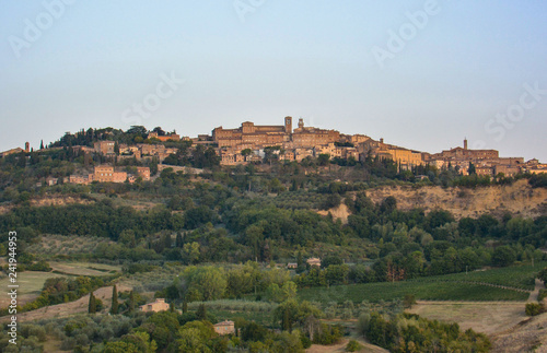 View of Montepulciano town in Italy
