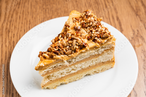 walnut cake with caramel