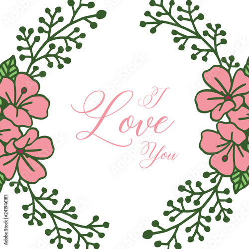 Vector floral design card with love text design © StockFloral