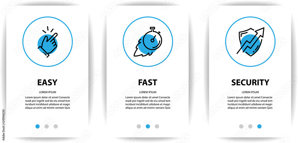 mobile application screen with business icon