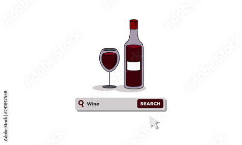 Wine written on a browser search bar