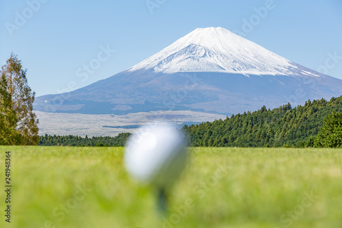 ゴルフボールと富士山 #241948364