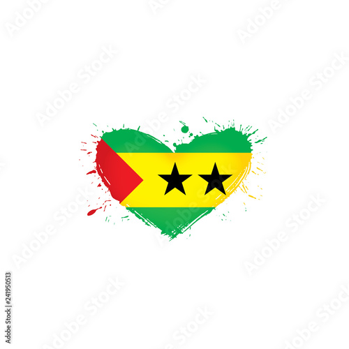 Sao Tome and Principe flag, vector illustration on a white background