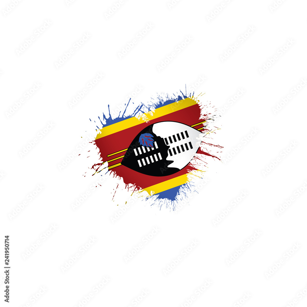 Swaziland flag, vector illustration on a white background Swaziland flag, vector illustration on a white background