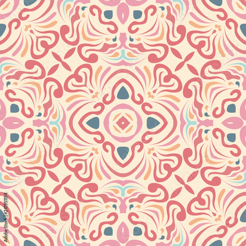Wallpaper Mural Abstract ethnic pattern in pastel shades. Detail for design card, invitation, cover, wallpaper, tile, packaging, background. line style background. Tribal ethnic ornament in arabic style. Torontodigital.ca