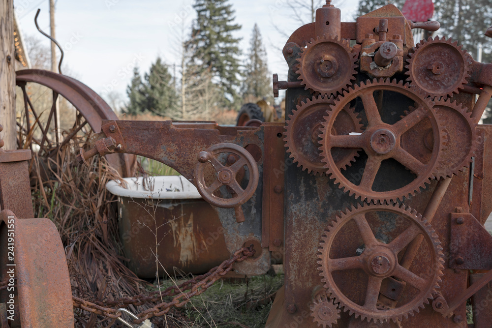 Old vintage mechanical mainspring machine in Oregon