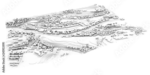 3d city plan of urban scene