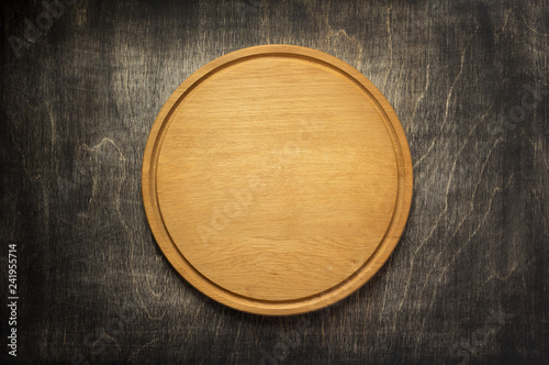 cutting board at old wooden table