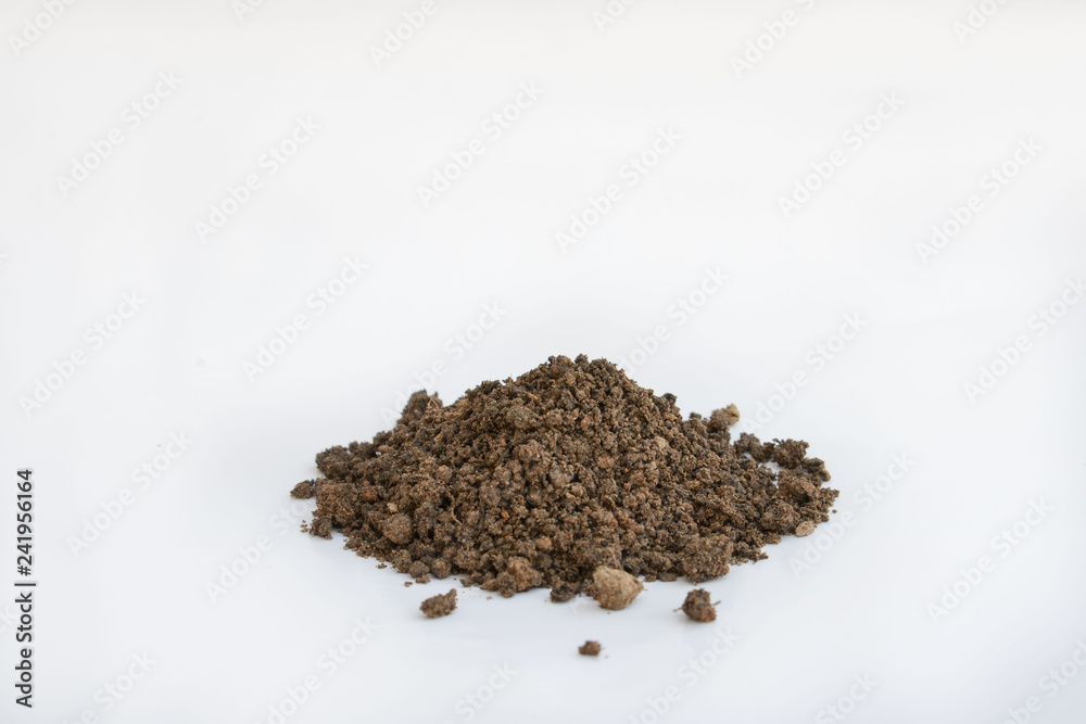 Pile heap soil humus isolated over a white background Pile heap soil humus isolated over a white background