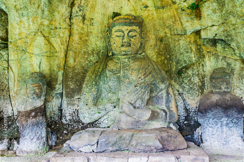 Stein Buddha in Usuki, Japan photo