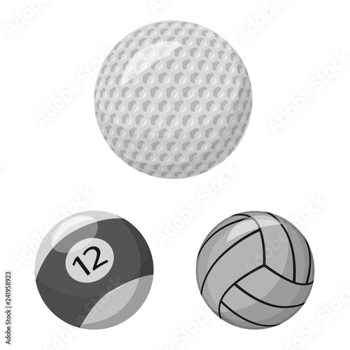 Vector illustration of sport and ball sign. Set of sport and athletic stock symbol for web.