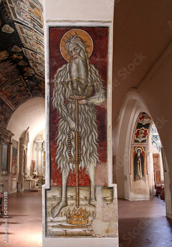 Sant'Antonio abate; affresco nella Basilica di Santa Caterina d'Alessandria a Galatina (Puglie) photo