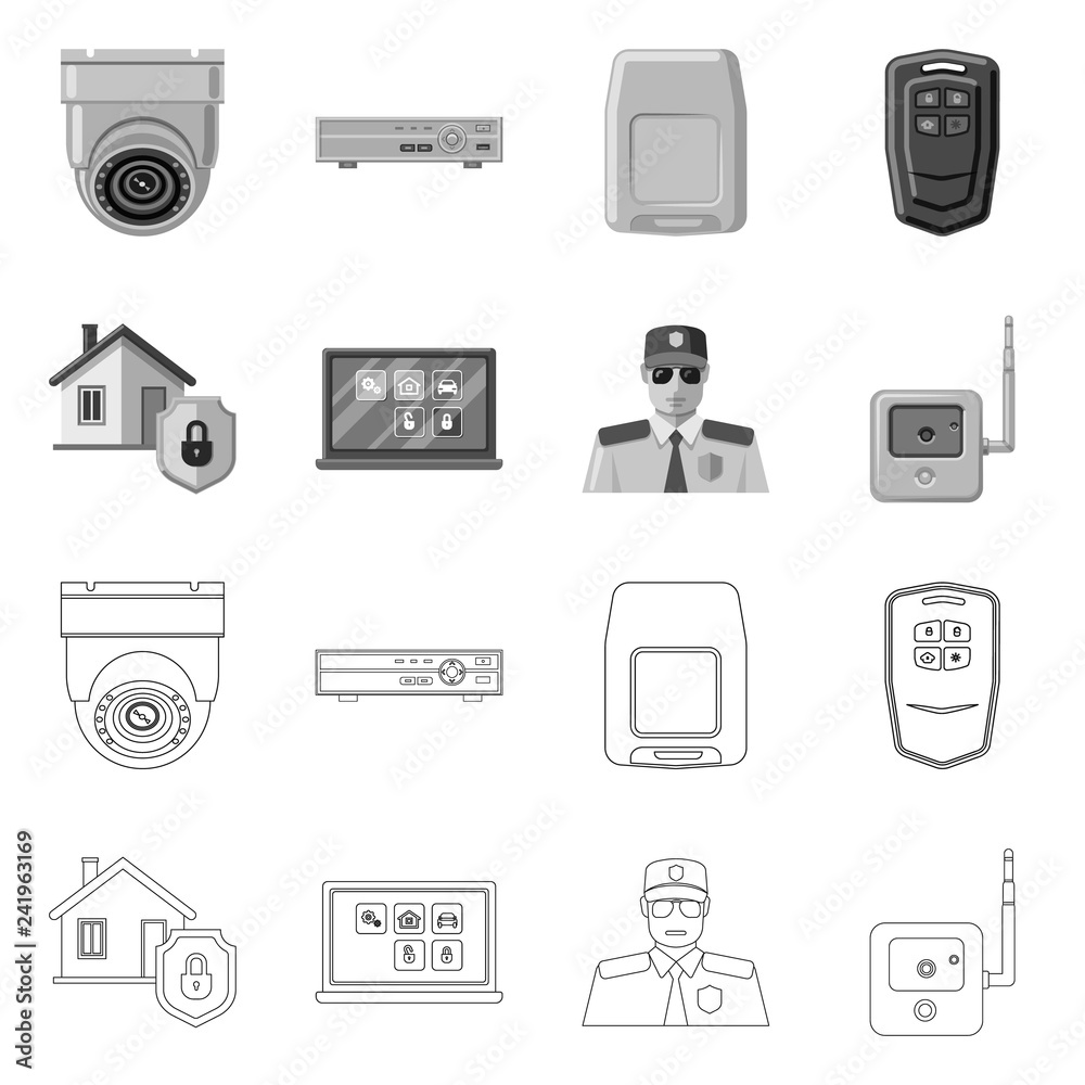 Isolated object of office and house icon. Set of office and system stock symbol for web. Isolated object of office and house icon. Set of office and system stock symbol for web.