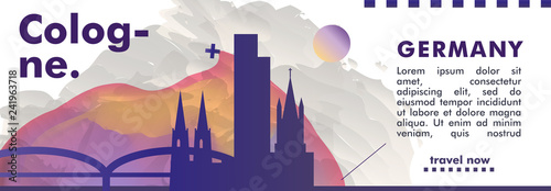Germany Cologne skyline city gradient vector banner