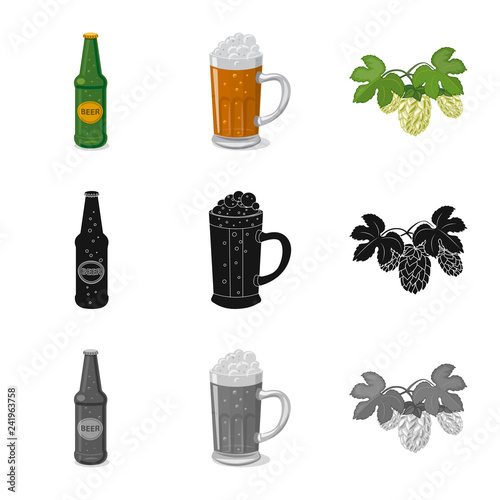 Vector illustration of pub and bar icon. Collection of pub and interior stock vector illustration.