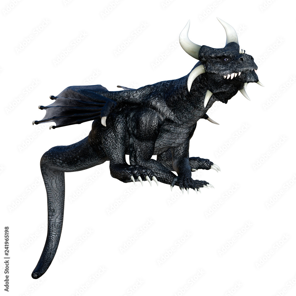Fototapeta premium 3D Rendering Fairy Tale Dragon on White