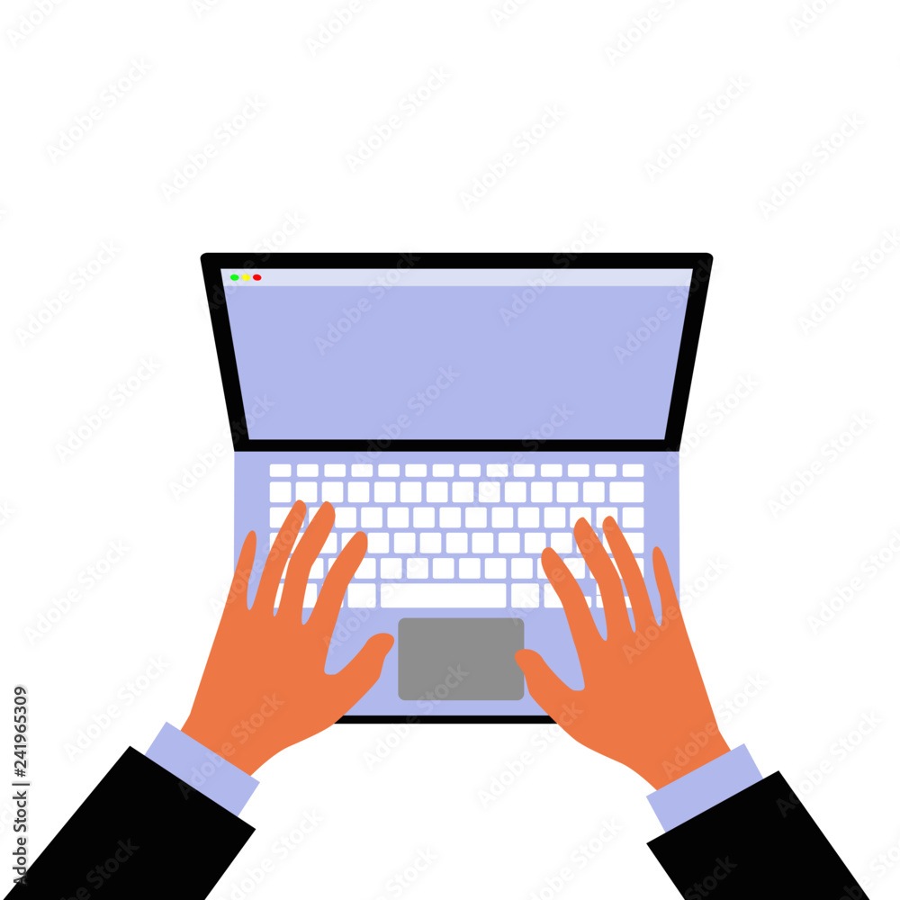 Isolated laptop background with hands. Business concept Isolated laptop background with hands. Business concept