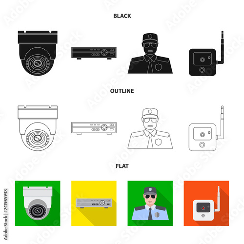 Vector design of office and house symbol. Set of office and system stock symbol for web.