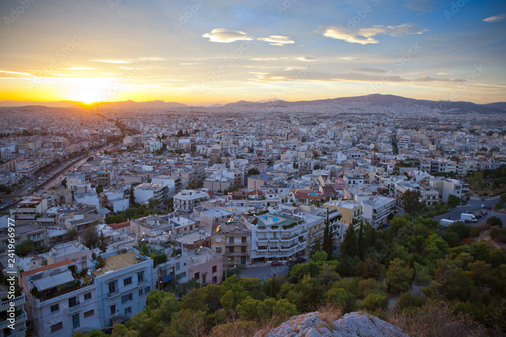 aerial view of the city Athens