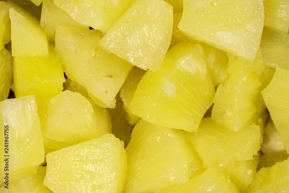 Background of the canned pineapple pieces Background of the canned pineapple pieces