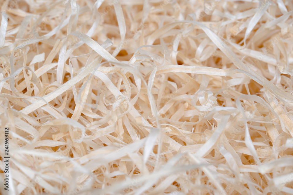 Straw packing material background.Shallow depth of field. Selective focus.