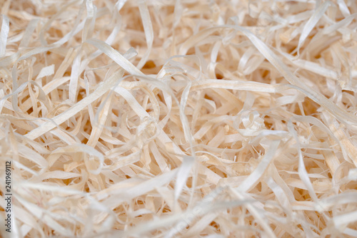 Straw packing material background.Shallow depth of field. Selective focus. photo