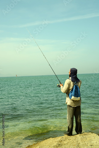 Fischer am Strand von Pattaya, Thailand