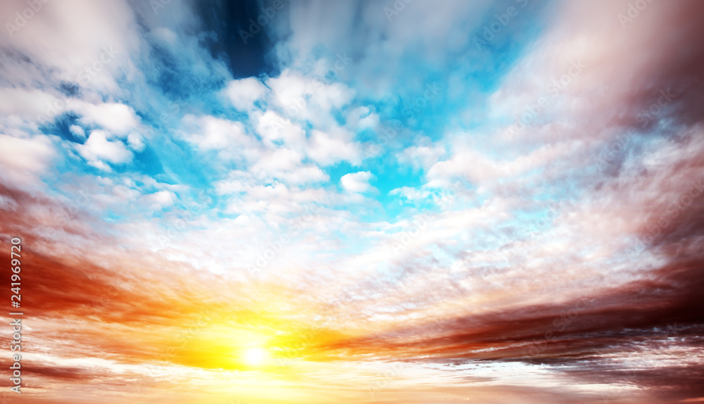 Obraz premium Sunrise summer sky panorama