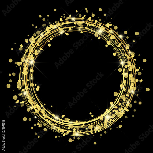 golden lightning with dots and sparkle effects