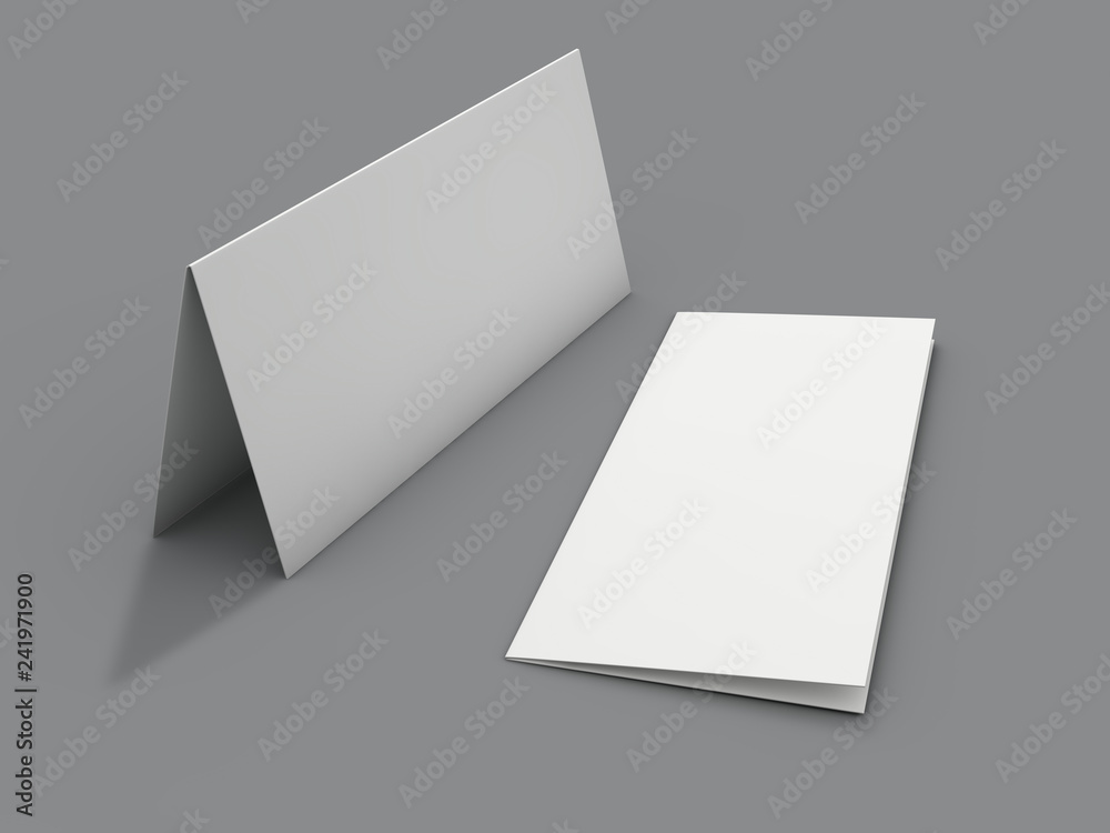 Blank portrait mock-up paper. Brochure, magazine, postcard isolated. 3D Blank portrait mock-up paper. Brochure, magazine, postcard isolated. 3D