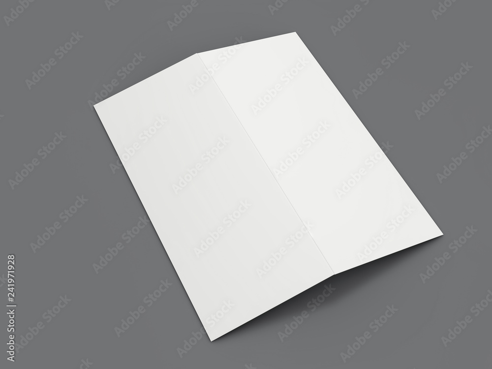 Blank portrait mock-up paper. Brochure, magazine, postcard isolated. 3D Blank portrait mock-up paper. Brochure, magazine, postcard isolated. 3D