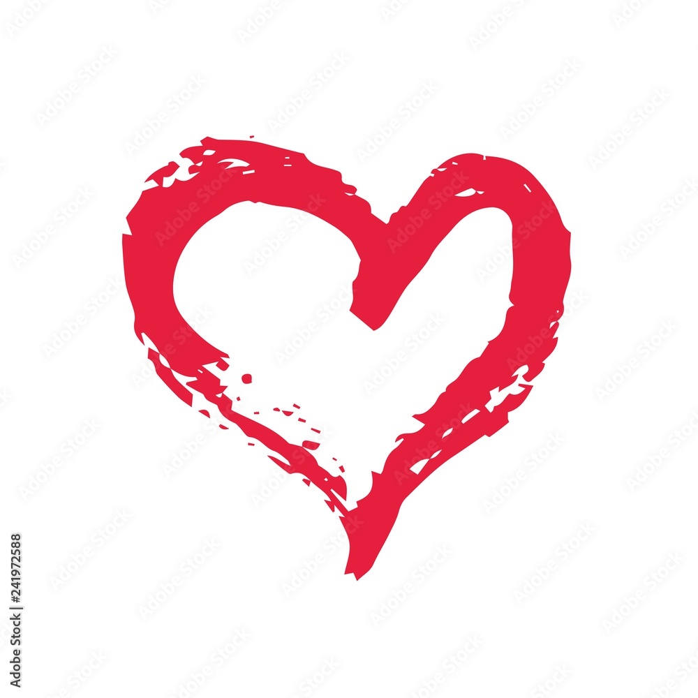 Grunge heart symbol hand painted with brush Grunge heart symbol hand painted with brush