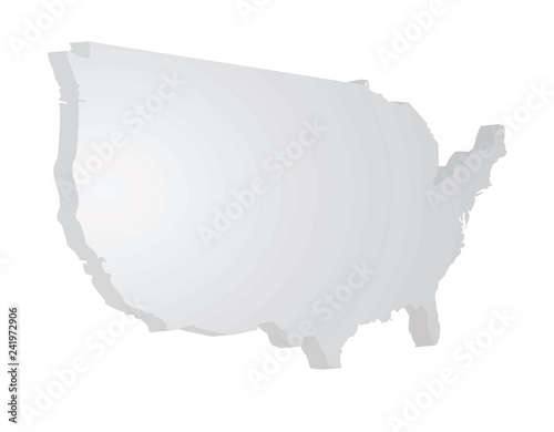 USA map 3D perspective view. vector illustration