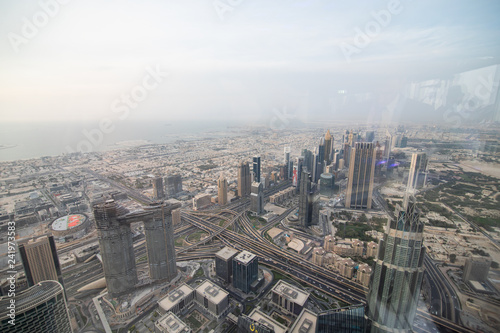 View from Burj khalifa tower  Dubai  United Arab Emirates