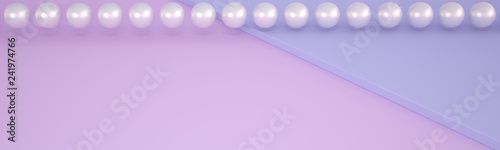 Decorative background for advertising cosmetics  perfumes  jewelry. Panorama. Pearls and delicate colors. 3D illustration