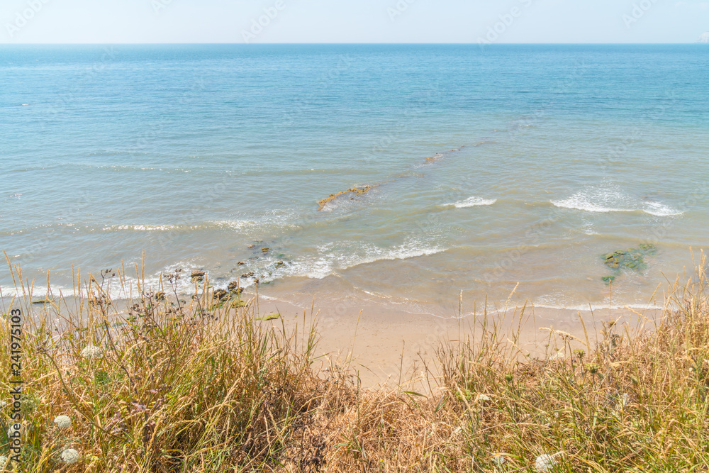 Wide view of the freshwater bay of isle of wight island in the UK. Wide view of the freshwater bay of isle of wight island in the UK.