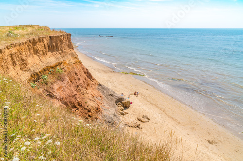 Wide view of the freshwater bay of isle of wight island in the UK. photo