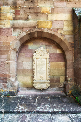 Inscription on the grave of Georg Conrad Herrmann, Monastery Church, Maulbronn Monastery, Cistercian Abbey. photo