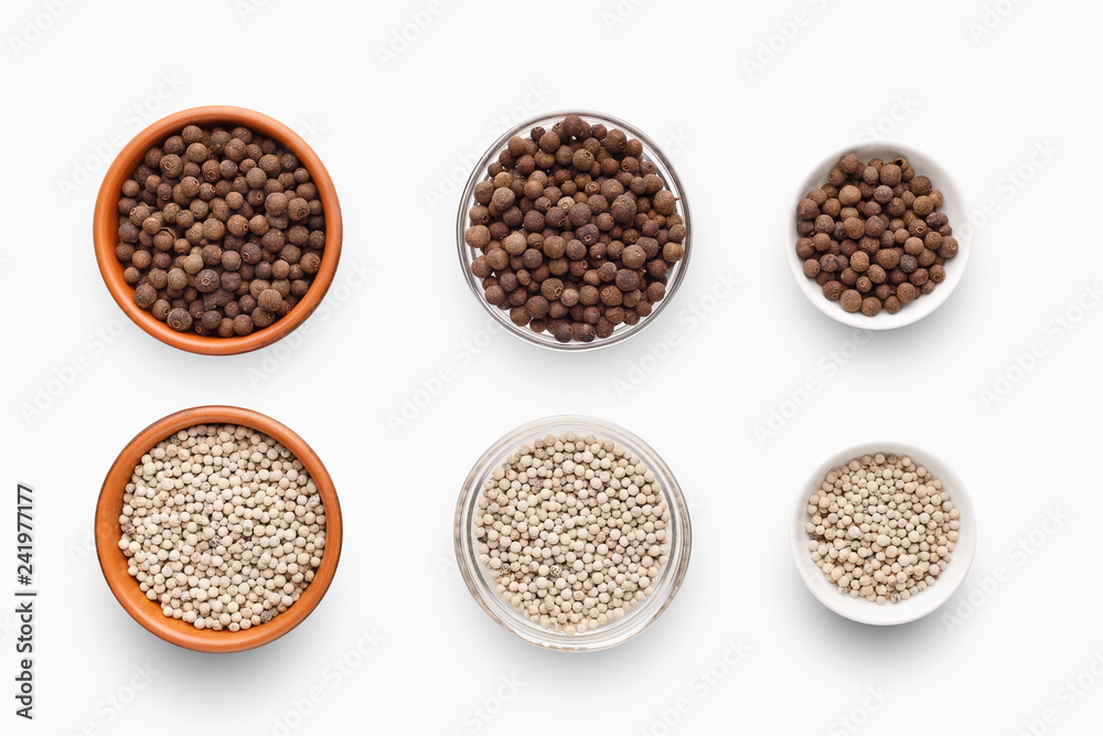 Set of spices, top view Set of spices, top view
