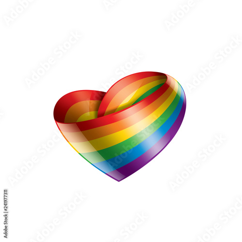 Vector a rainbow flag waving on white background