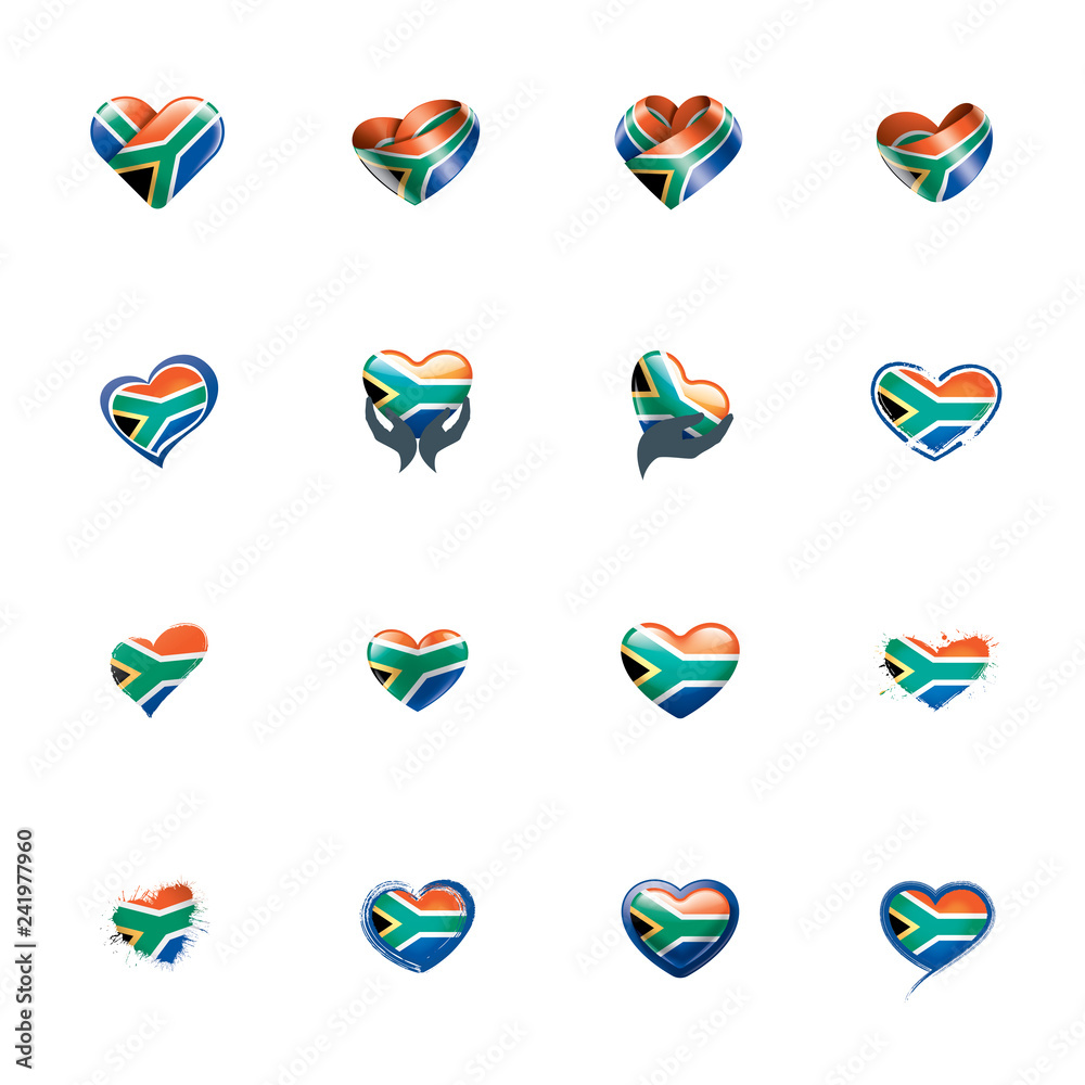 south africa flag, vector illustration on a white background south africa flag, vector illustration on a white background
