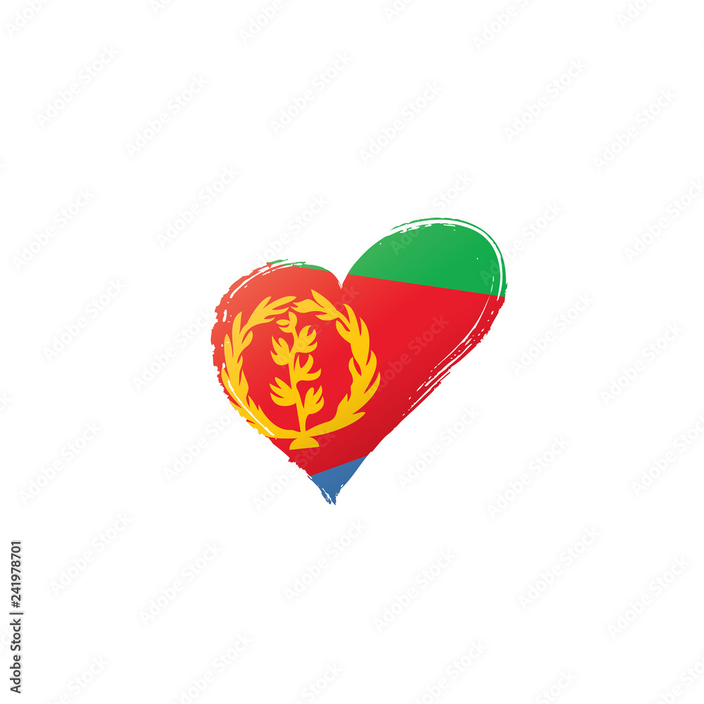 Fototapeta premium Eritrea flag, vector illustration on a white background