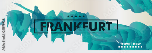 Germany Frankfurt skyline city gradient vector banner