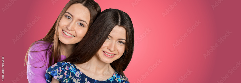 Young Adult Mixed Race Sisters/ Friends. Portrait Young Adult Mixed Race Sisters/ Friends. Portrait