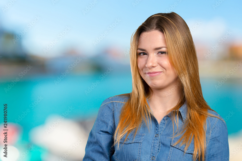 Portrait of happy smiling young beautiful woman Portrait of happy smiling young beautiful woman
